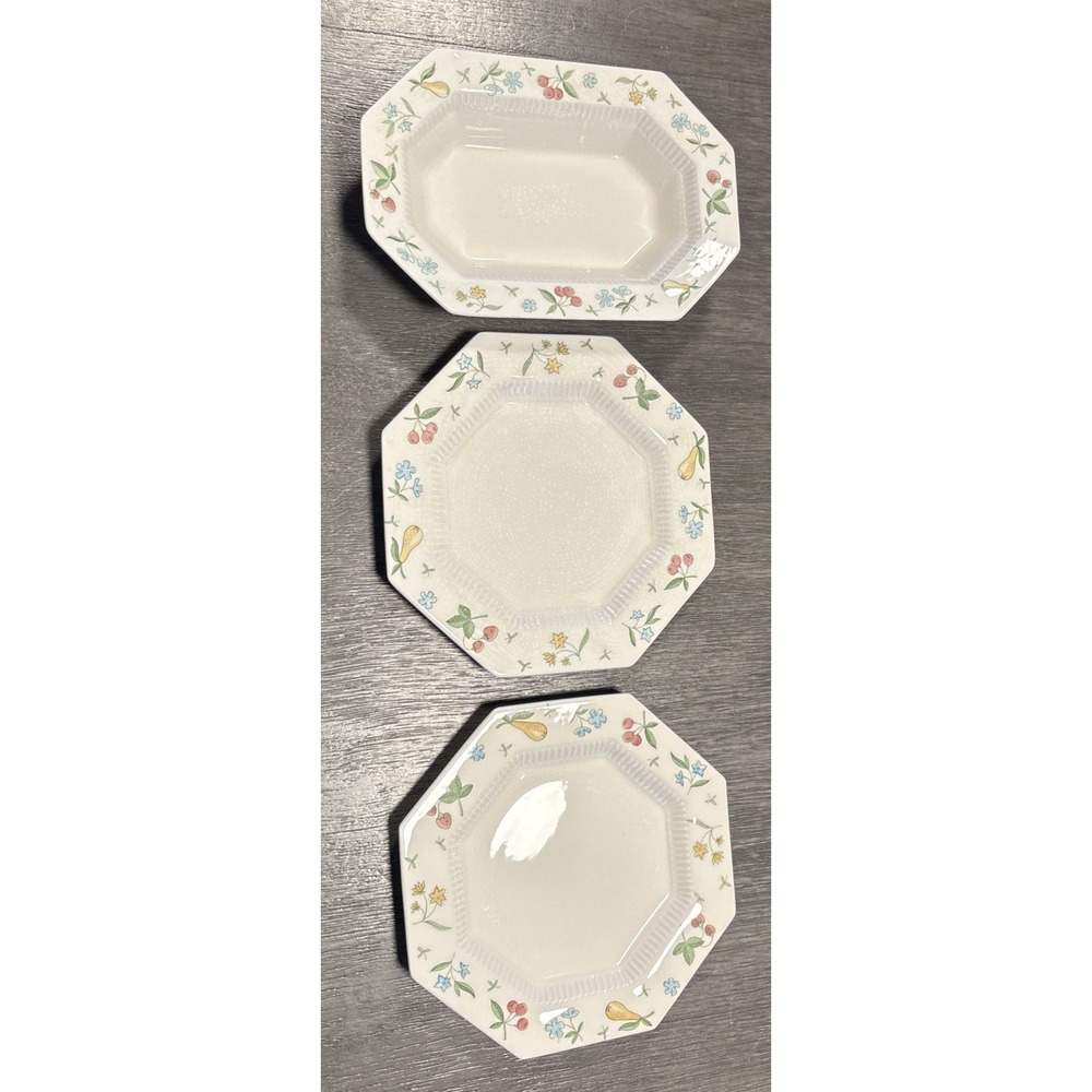 Independence Ironstone 3 PCS OLD ORCHARD 2 Salad Plate‎ 1 Serving Bowl VTG Japan